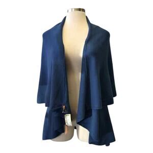 One Size Style Plus Boutique Slate Blue knit Vest‎